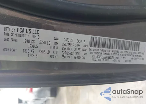 2019 Dodge Journey Se from USA, damaged, VIN 3C4PDCBG0KT863174